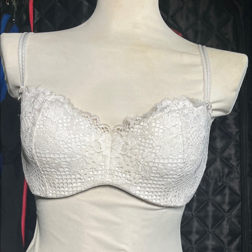 Adore Me White Balconette Lace Bra